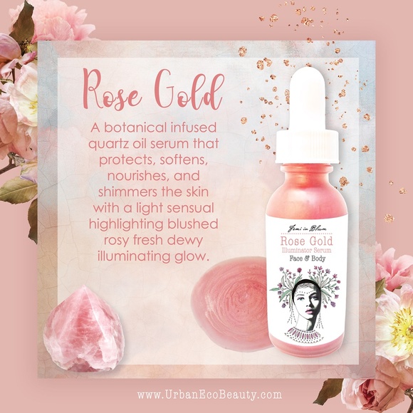 Rose Gold Illuminator Serum for Face and Body / Pink Quartz Shimmer Dewy Glow - Picture 3 of 14